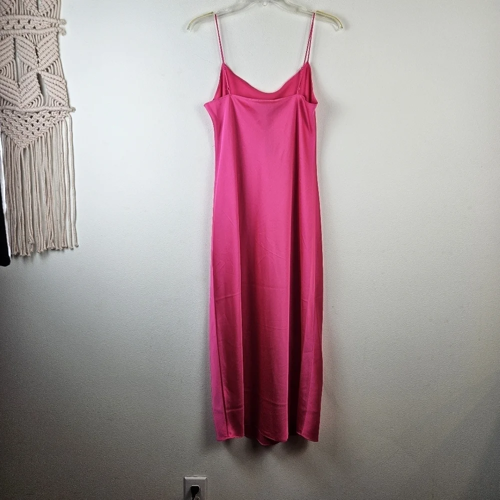 J. CREW NEON FUCHSIA LUSTER CHARMEUSE GWYNETH SLIP DRESS SZ 4 NWT